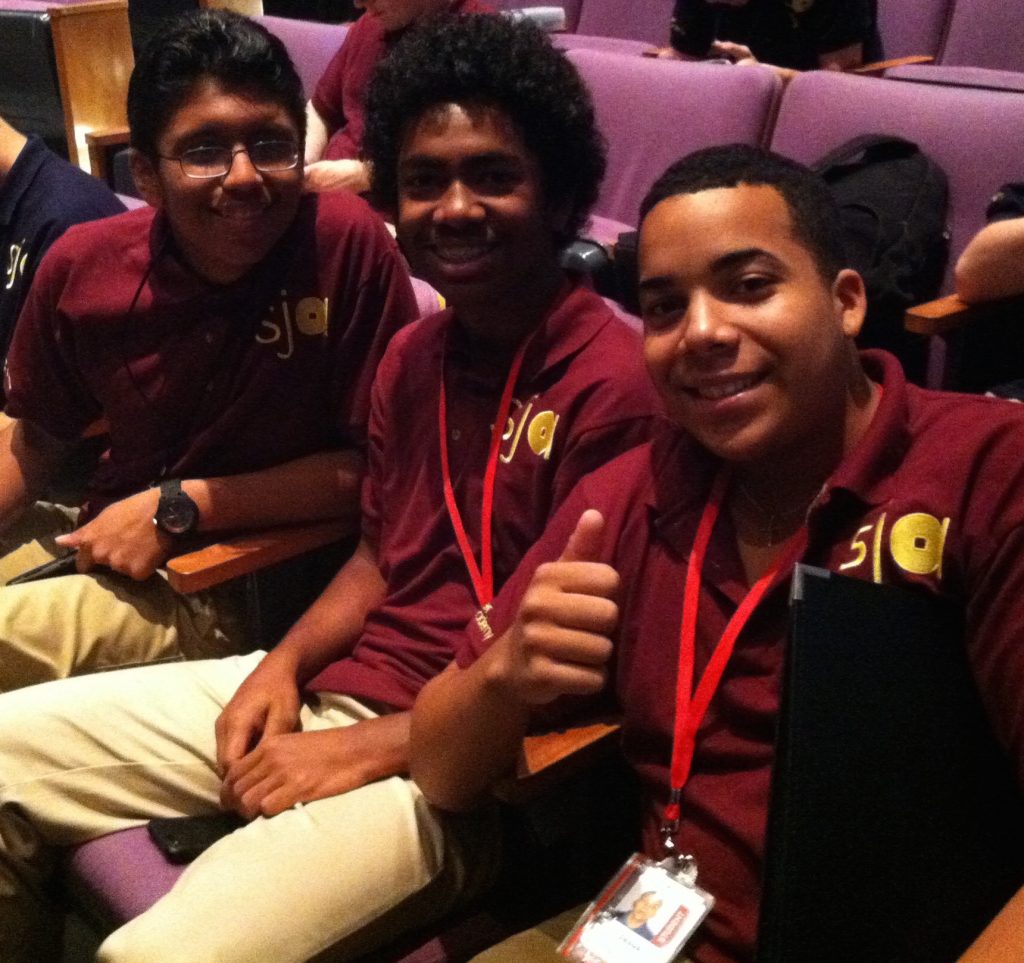 Jesus with fellow students at the Lincoln Center Summer Jazz Academy